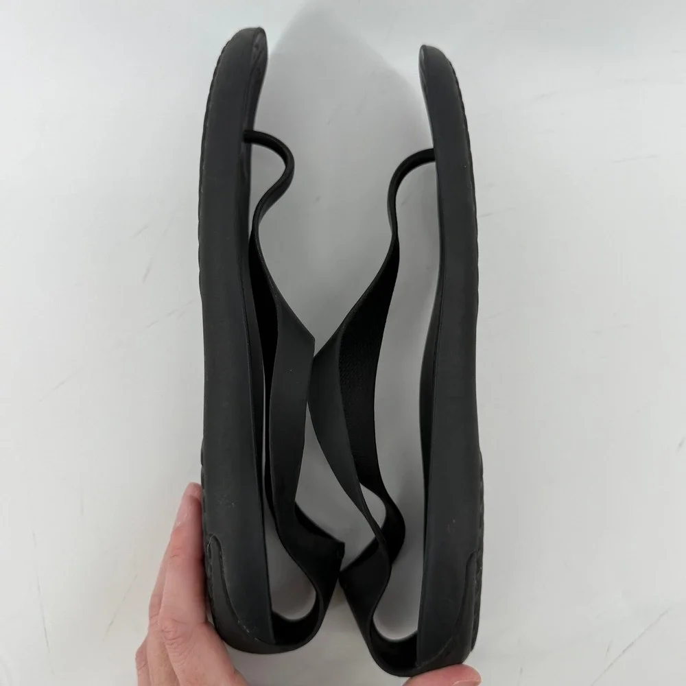 Crocs Sexi Flip Sandal Slip On Black Women 11 Slingback Thong Casual Barefoot